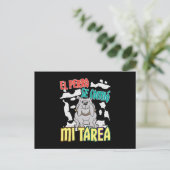 スペイン語の犬が私の宿題を食べた - Perro Tarea ポストカード (スタンド正面)