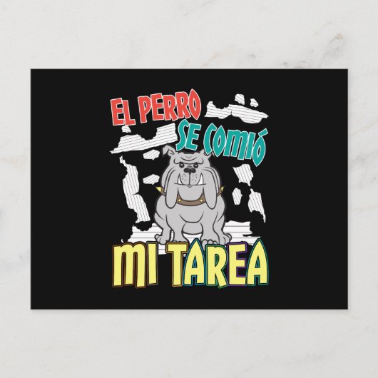 スペイン語の犬が私の宿題を食べた - Perro Tarea ポストカード (正面)
