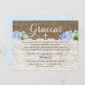 スペイン語の男の子の洗礼のBautismoのサンキューカード インビテーションポストカード (正面/裏面)