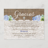 スペイン語の男の子の洗礼のBautismoのサンキューカード インビテーションポストカード (正面)