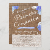 スペイン語の男子初聖体拝領カード、1ª コミュニオン 招待状 (正面/裏面)