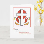 スペイン語の確認のお祝い、CRO カード (黄色い花)