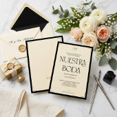スペイン語の私たちの結婚式 アールデコ エレガントな結婚式 招待状