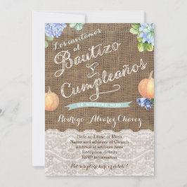 スペイン語の秋の洗礼と誕生日 招待状