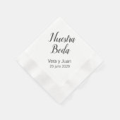スペイン語の結婚式ペーパー+ナプキン（Nuestra+Boda）名入れ 縁ありカクテルナプキン (角)