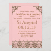 スペイン語の結婚式招待状 / Wedding Invitation 招待状 (正面/裏面)