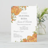 スペイン語の花の結婚式招待状 招待状 (スタンド正面)