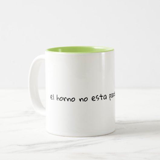 スペイン語の詩がかわいいマグカップ ツートーンマグカップ (正面左)