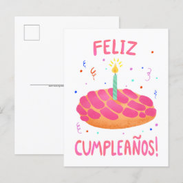 スペイン語の誕生日パン ドゥルセ コンチャ ポストカード