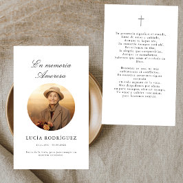 スペイン語の追悼祈祷写真カード "En Memoria" 名刺