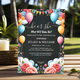 スペイン語の雲ファミリー性別発表パーティーを楽しもう 招待状