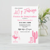 スペイン語の40歳と素敵なウェスタンフィエスタの誕生日 招待状 (スタンド正面)
