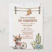 スペイン語カウボーイの赤ちゃんお披露目会 Vaquerito en Camino 招待状 (正面)