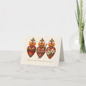 スペイン語カトリック 感謝のThree Sacred Hearts サンキューカード (正面)