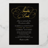 スペイン語カリグラフィー 私たちの結婚式 ウェディング 箔招待状 (正面)