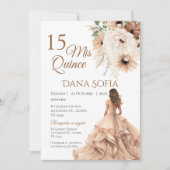 スペイン語ボヘミアン風のQuincenera(15歳の誕生日)招待状 招待状 (正面)
