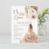 スペイン語ボヘミアン風のQuincenera(15歳の誕生日)招待状 招待状 (スタンド正面)