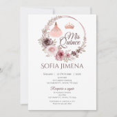 スペイン語ボホスタイルのキンセニエラ招待状 招待状 (正面)