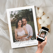スペイン語ミニマルフォト ブラック&ホワイト 結婚式前祝賀会 招待状