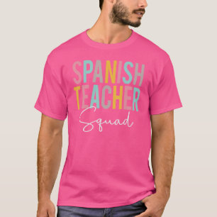 スペイン語教師チームカラフルな感謝の気持ちを込めたバックプリントTシャツ Tシャツ