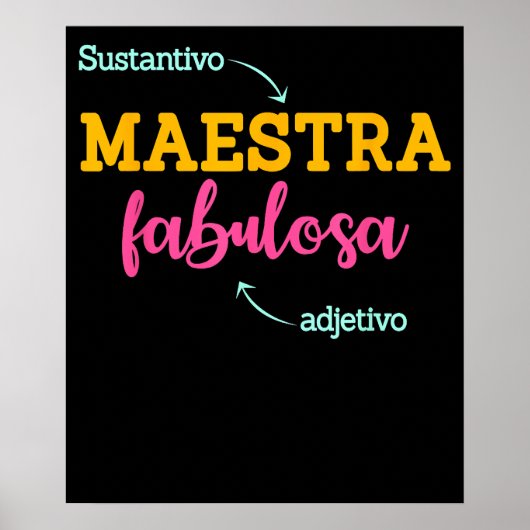 スペイン語教師 すばらしい先生 Sustantivo ポスター (正面)
