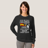 スペイン語教師 スペインの国旗 言語レッスン 生徒 Tシャツ (正面フル)