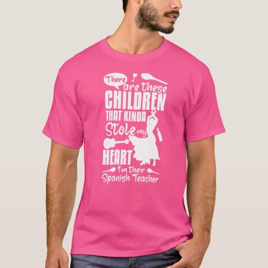 スペイン語教師 スペインの国旗 言語レッスン 生徒 Tシャツ (正面)