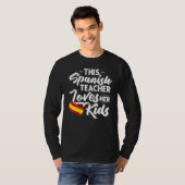 スペイン語教師 スペインの国旗 言語レッスン 生徒 Tシャツ (正面フル)