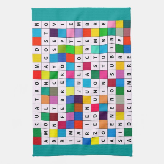 スペイン語月のデザインの台所タオル キッチンタオル (縦)