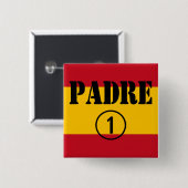 スペイン語父及びパパ: Padre Numero Uno 缶バッジ (正面&裏面)