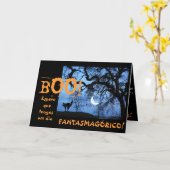 スペイン語: ハロウィン/Dia de las Brujas カード (黄色い花)