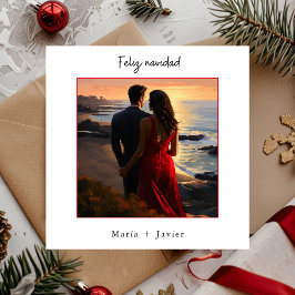 スペイン語 フェリス ナビダー エレガント カリグラフィー フォト シーズンカード