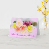 スペイン語: ママ: Cumpleanos カード (黄色い花)