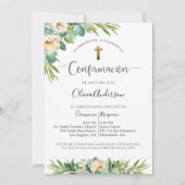 スペイン語, 緑の花 白 黄色 花の確認 招待状 (正面)