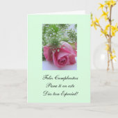 スペイン語: 誕生日おめでとうFeliz Cumpleanos カード (黄色い花)