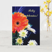 スペイン語: 誕生日またはFelizのcumpleanos! カード (黄色い花)