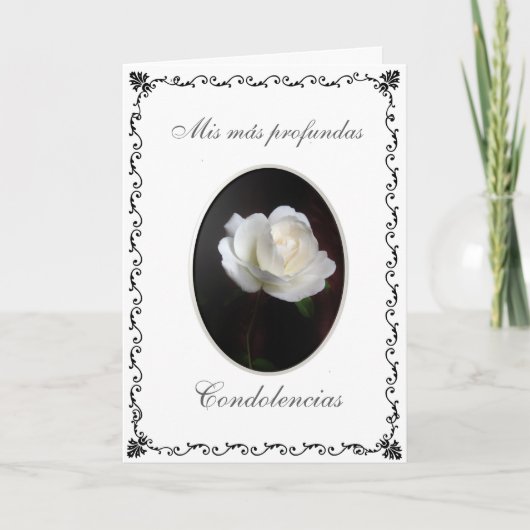 スペイン語: Condolencias: ローザblanca カード (正面)