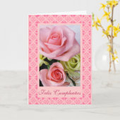 スペイン語: Cumpleanos yのrosas カード (黄色い花)