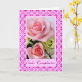 スペイン語: Feliz Cumpleanos カード (黄色い花)