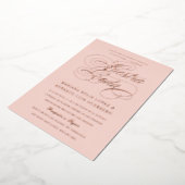 スペイン語 Nuestra Boda ローズゴールド 箔招待状 (回転した状態)