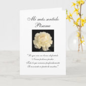 スペイン語: Pesame B&Wの悔やみや弔慰カード カード (黄色い花)