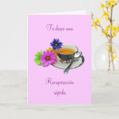 スペイン語: Recuperación- taza de te?は/よく得ます カード (黄色い花)