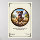 スペイン闘牛犬(Alano Español)動物学シリーズ ポスター (正面)