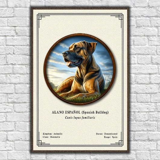 スペイン闘牛犬(Alano Español)動物学シリーズ ポスター
