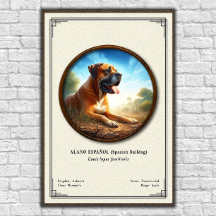 スペイン闘牛犬(Alano Español)動物学シリーズ ポスター