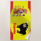 スペイン雄牛旗デザイン ビーチタオル (正面)