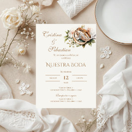 スペイン風のボヘミアンスタイルの結婚指輪 招待状