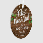 スペイン風の家族写真 Feliz Navidad オーナメント (正面)