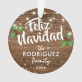 スペイン風の家族写真 Feliz Navidad オーナメント (正面)