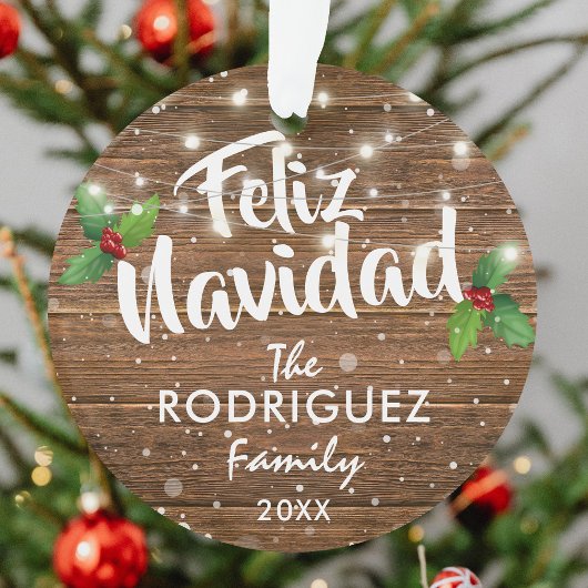 スペイン風の家族写真 Feliz Navidad オーナメント